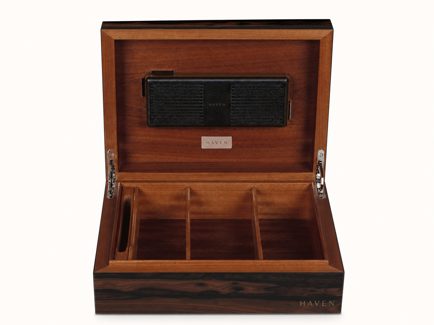 Haven Reserve Humidor — Haven mark detail